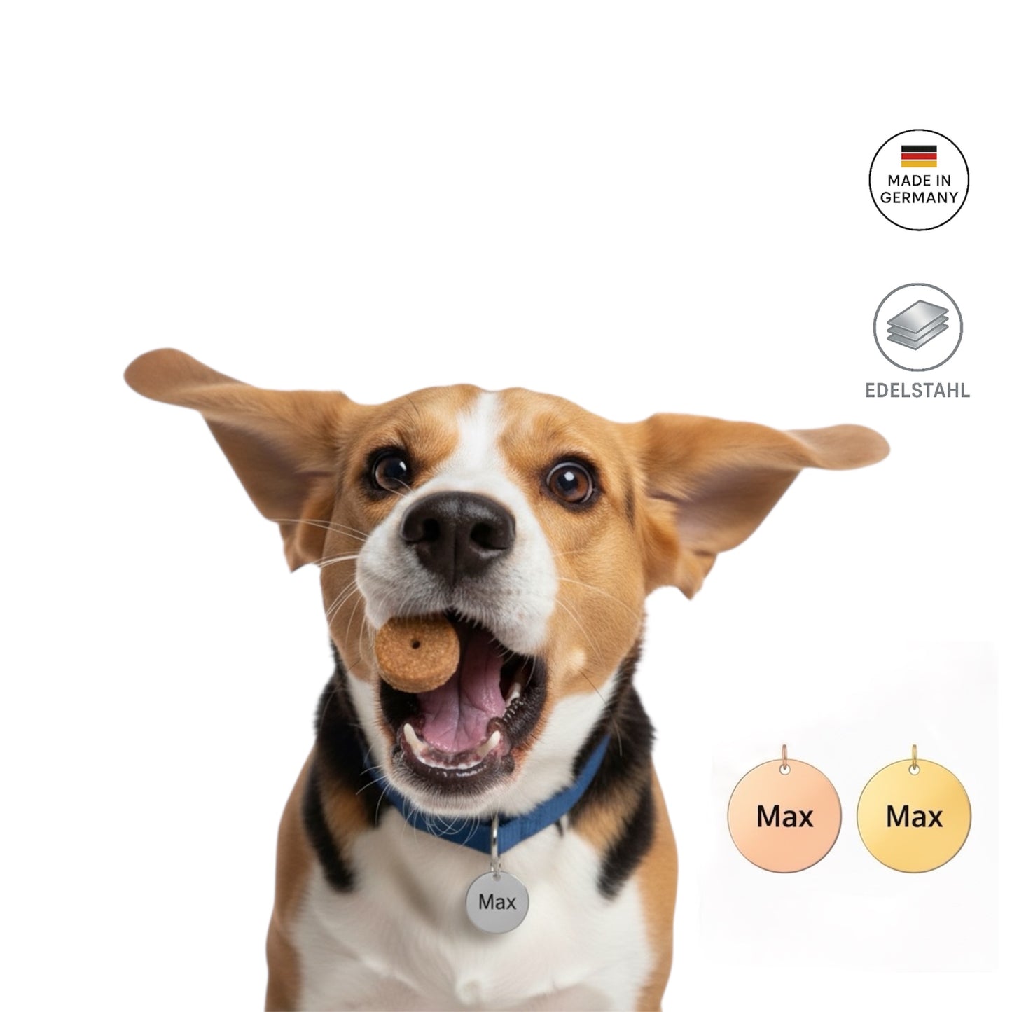 Personalisierte Hundemarke Edelstahl Kreis Gravur & Wasserfest SALE