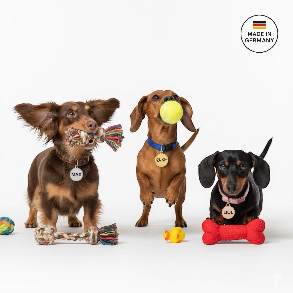 Personalisierte Hundemarke Edelstahl Kreis Gravur & Wasserfest SALE