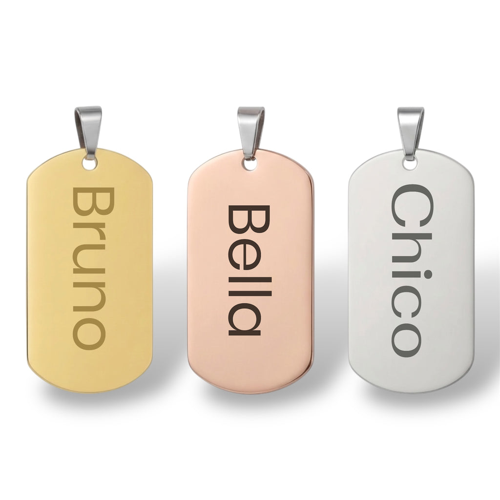 Edelstahl US Army Erkennungsmarke Hundemarke personalisiert Silber Gold & Rosé Gold Rostfrei