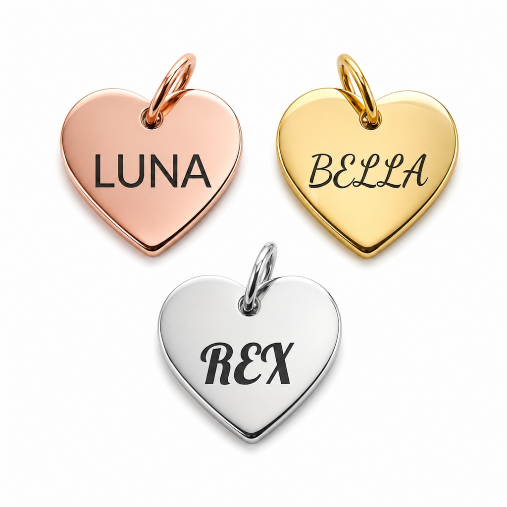 Stainless steel heart in silver &amp; gold