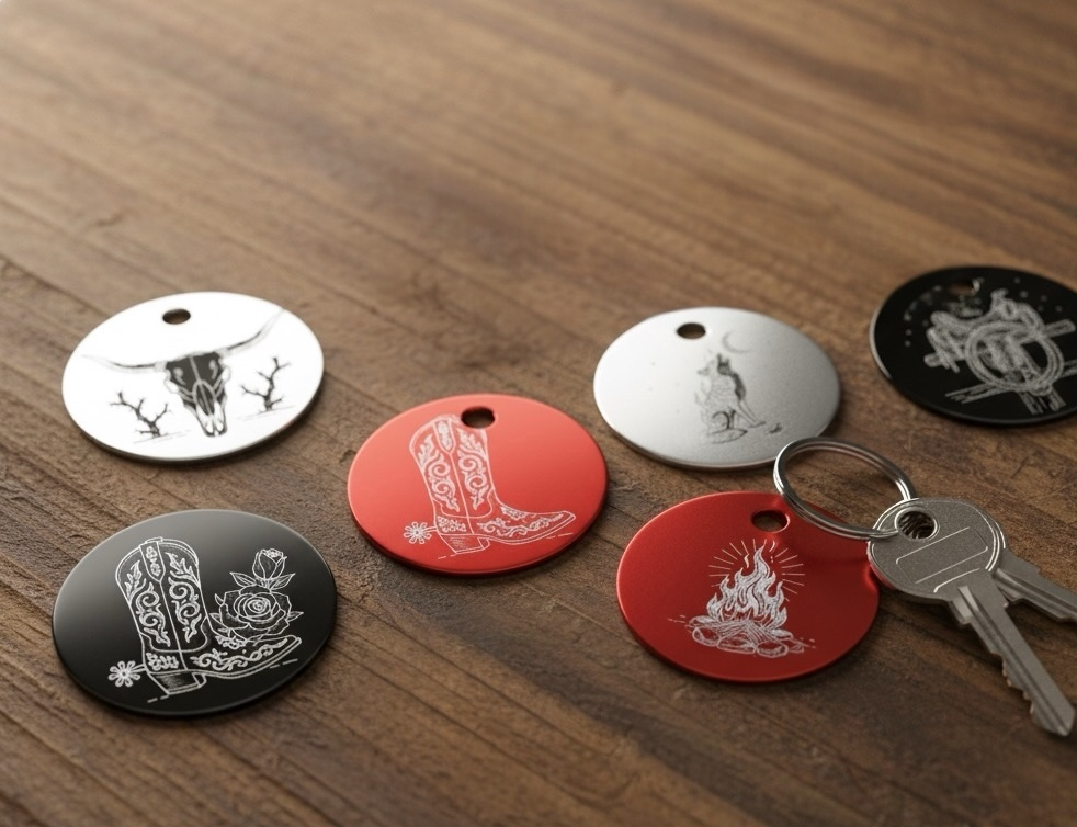 Aluminium Schlüsselanhänger Western Pleasure Spruch / Pferdename