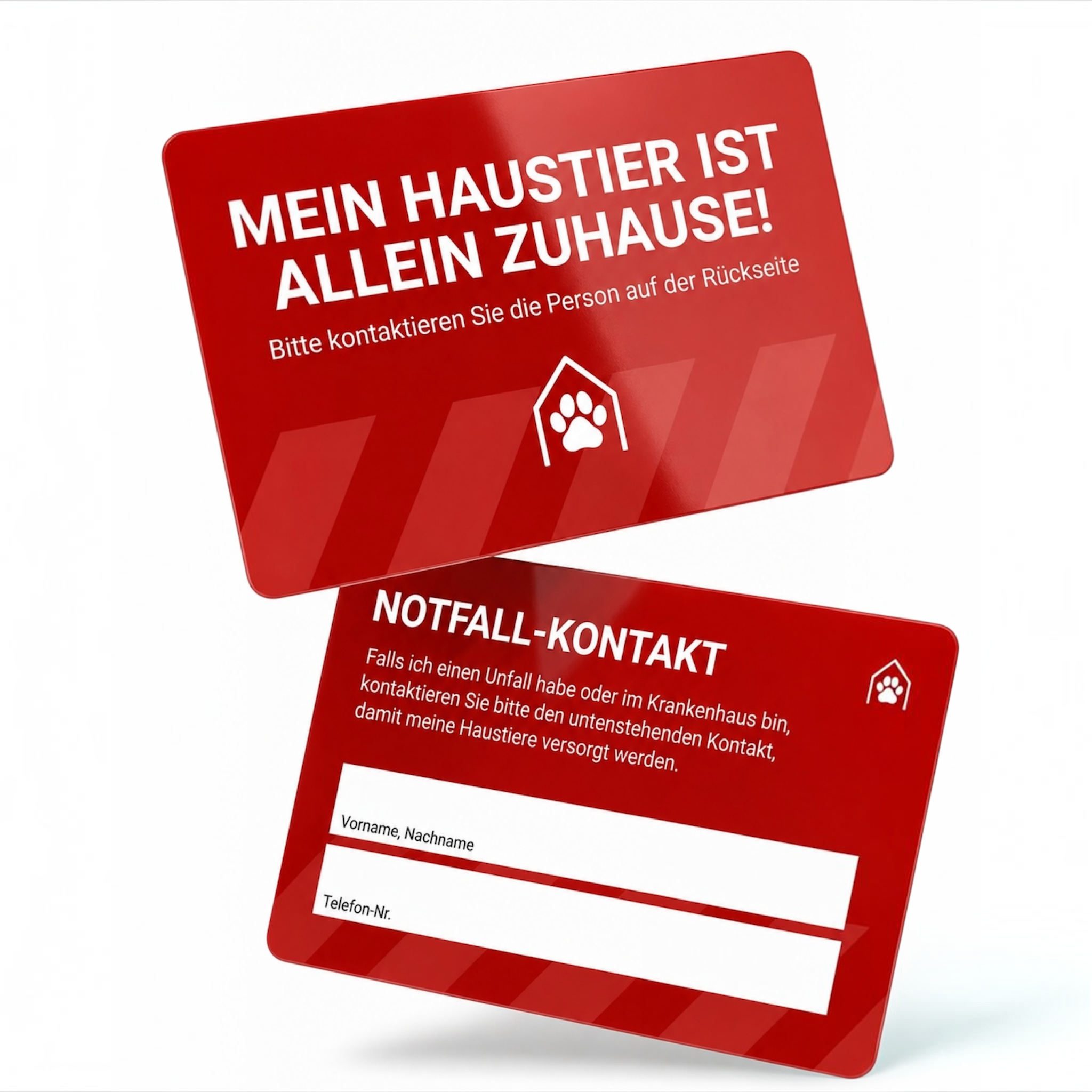 Notfallkarte Haustierbesitzer aus PVC Plastik