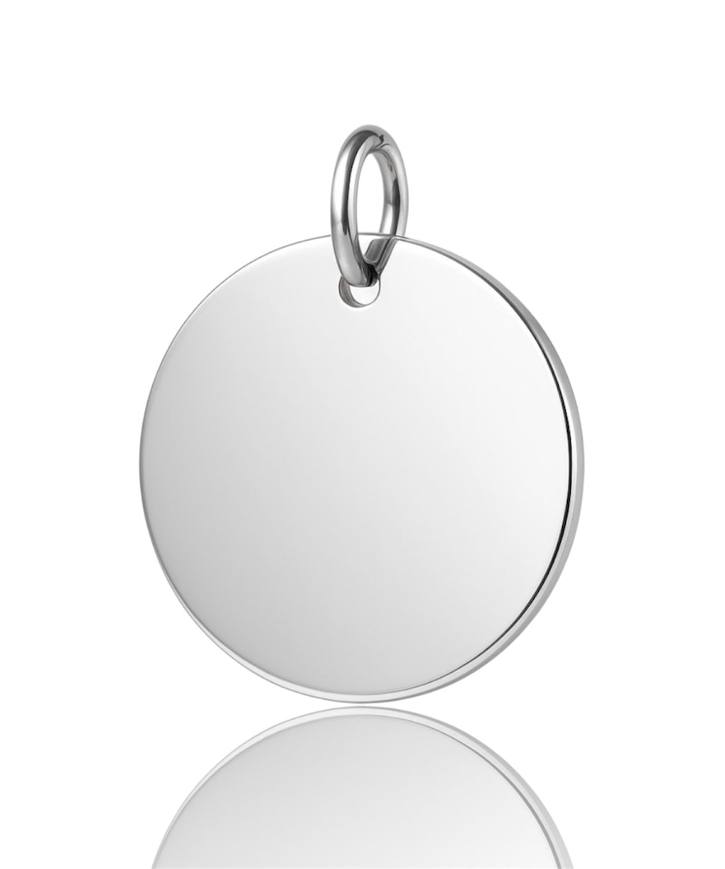 Große Edelstahl Hundemarke mit Gravur: Die 3cm Große Edelstahl Hundemarke in Silber ist perfekt für viel Text, wie Telefonnummer, Name und Adresse 