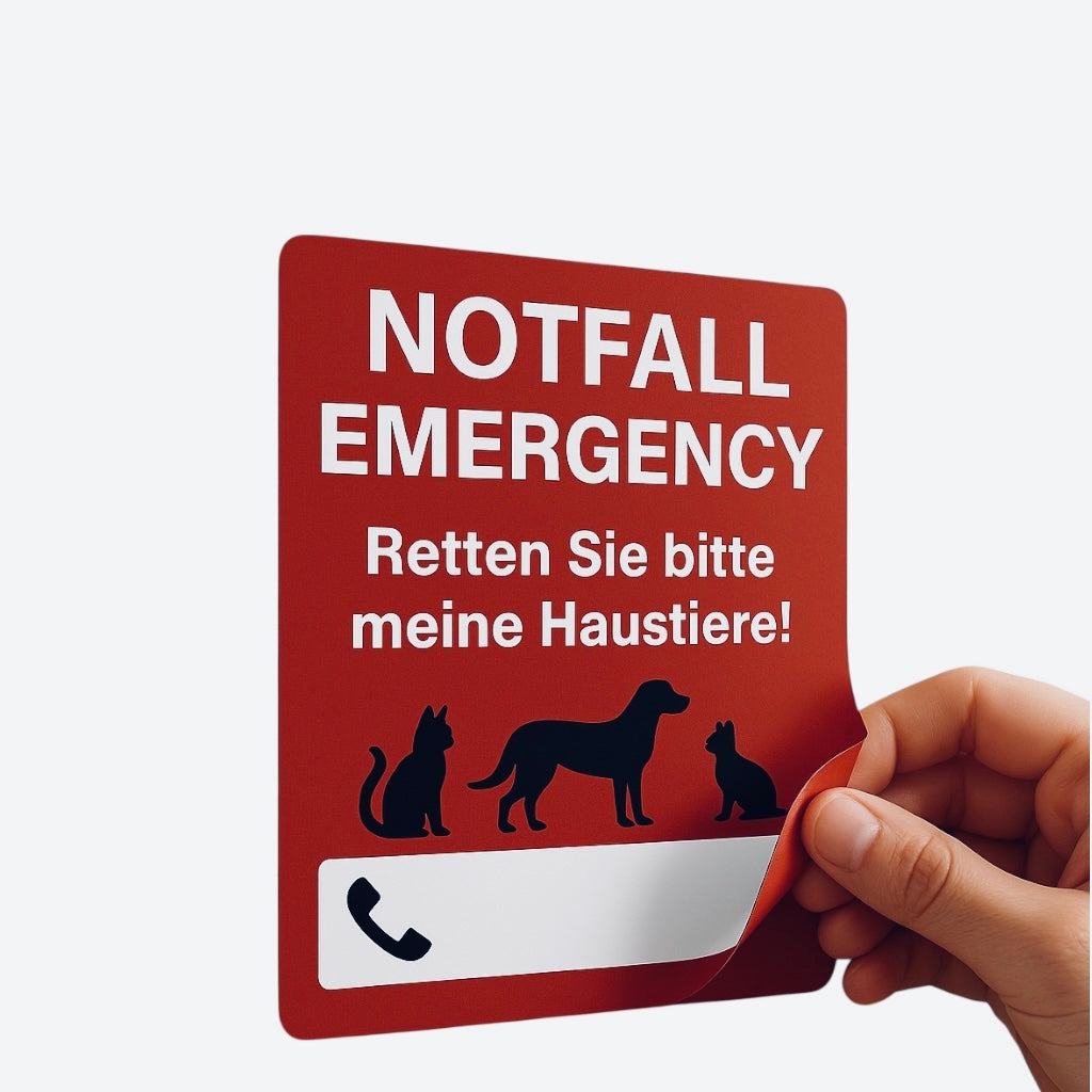 Notfall Aufkleber Haustier Zuhause