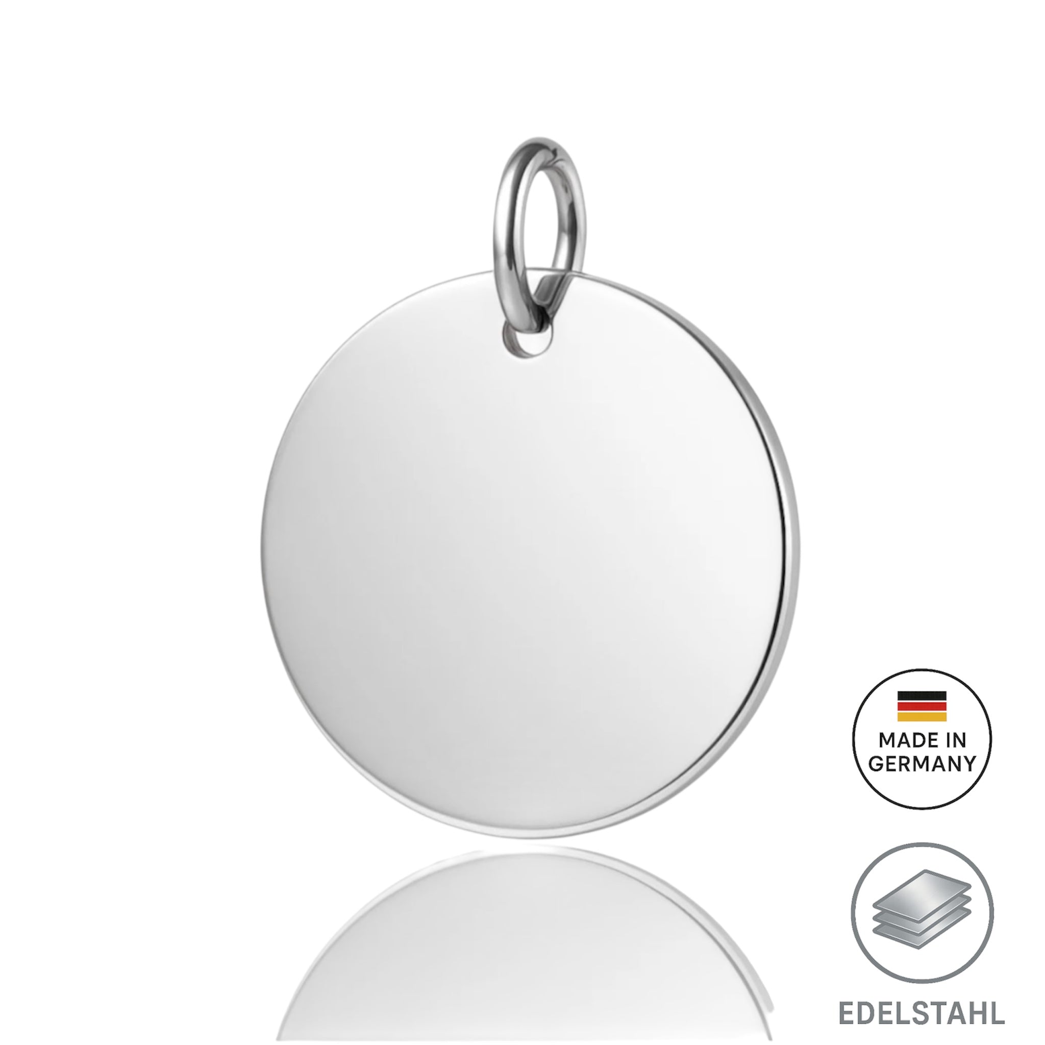 Edelstahl Hundemarke Rund XL personalisiert