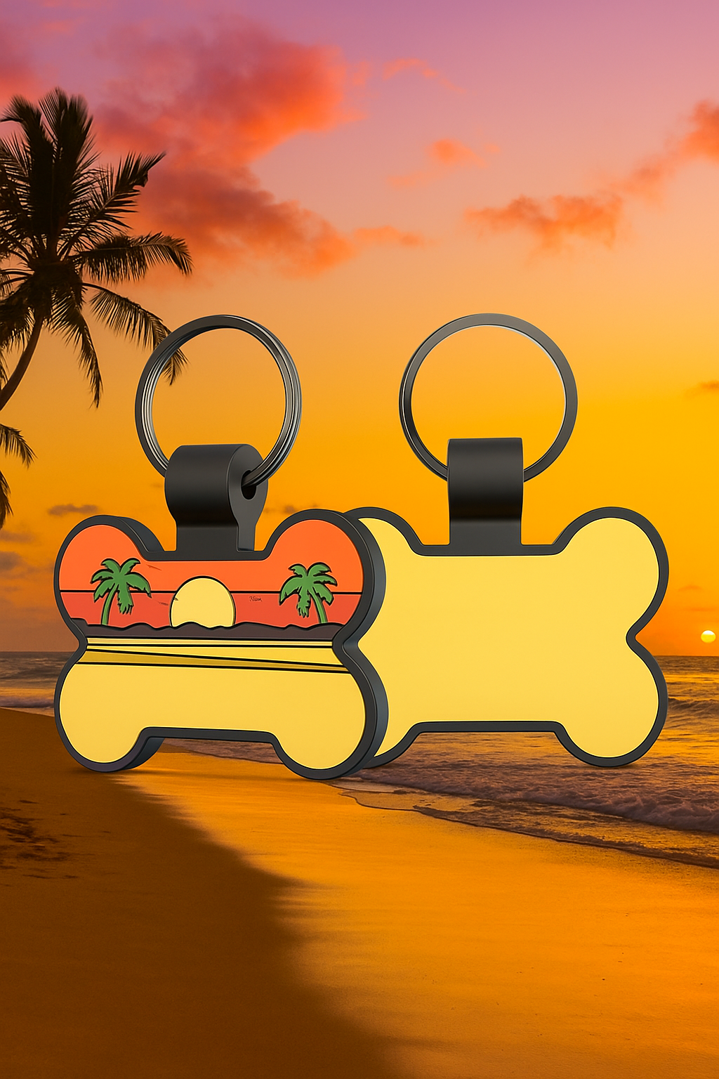 Silikon-Hundemarke - Sunset Glow Designs Limited Edition Geräuschlos