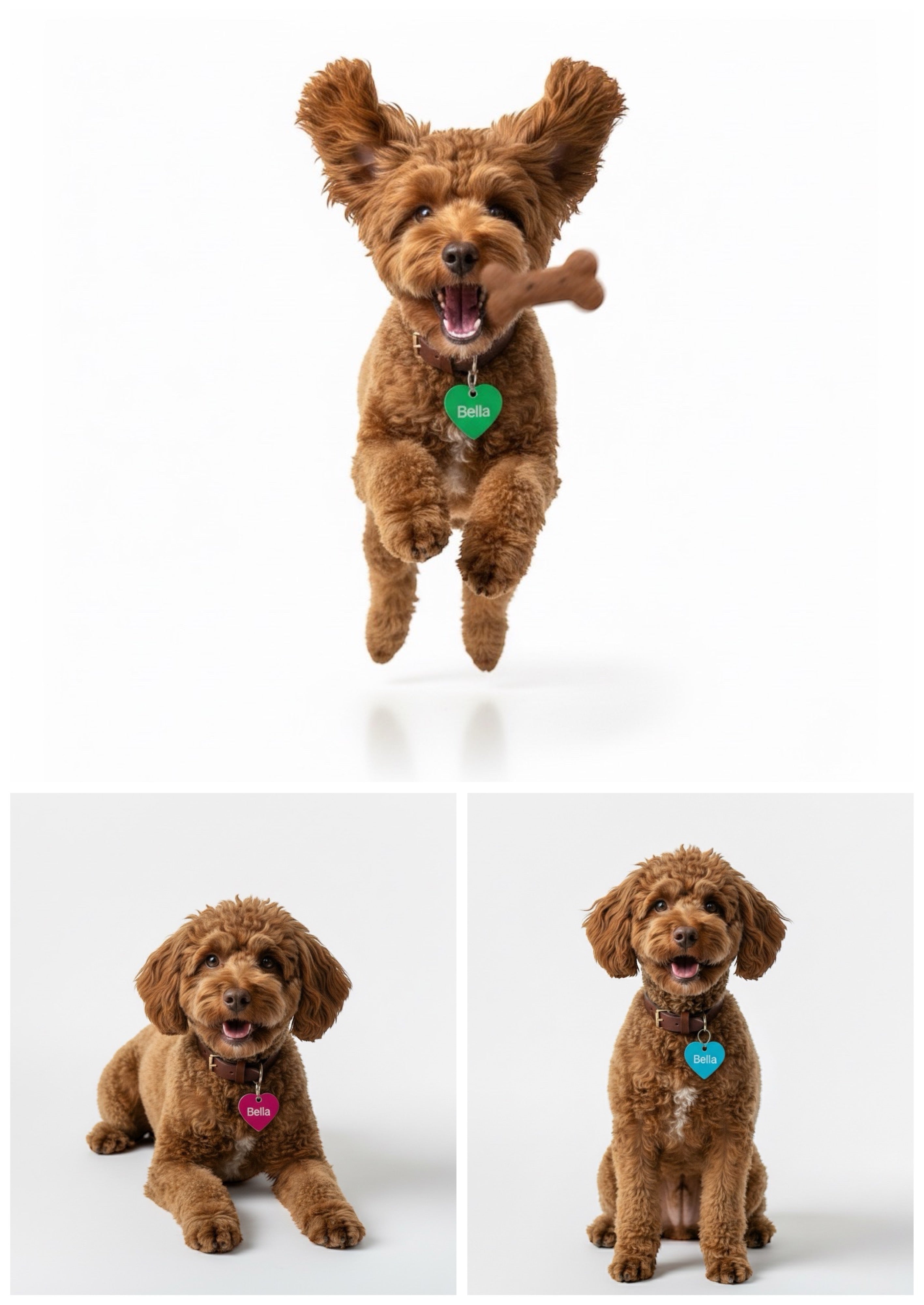 Aluminium Hundemarke in Herzform mit beidseitiger Gravur: Name des Hundes und Adresse und Telefonnummer. Verfügbar in 10 Farben. Schnelle Lieferzeit 1-3 Tage.