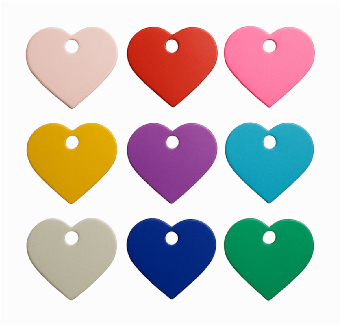 Aluminium Hundemarke in Herzform mit beidseitiger Gravur: Name des Hundes und Adresse und Telefonnummer. Verfügbar in 10 Farben. Schnelle Lieferzeit 1-3 Tage.