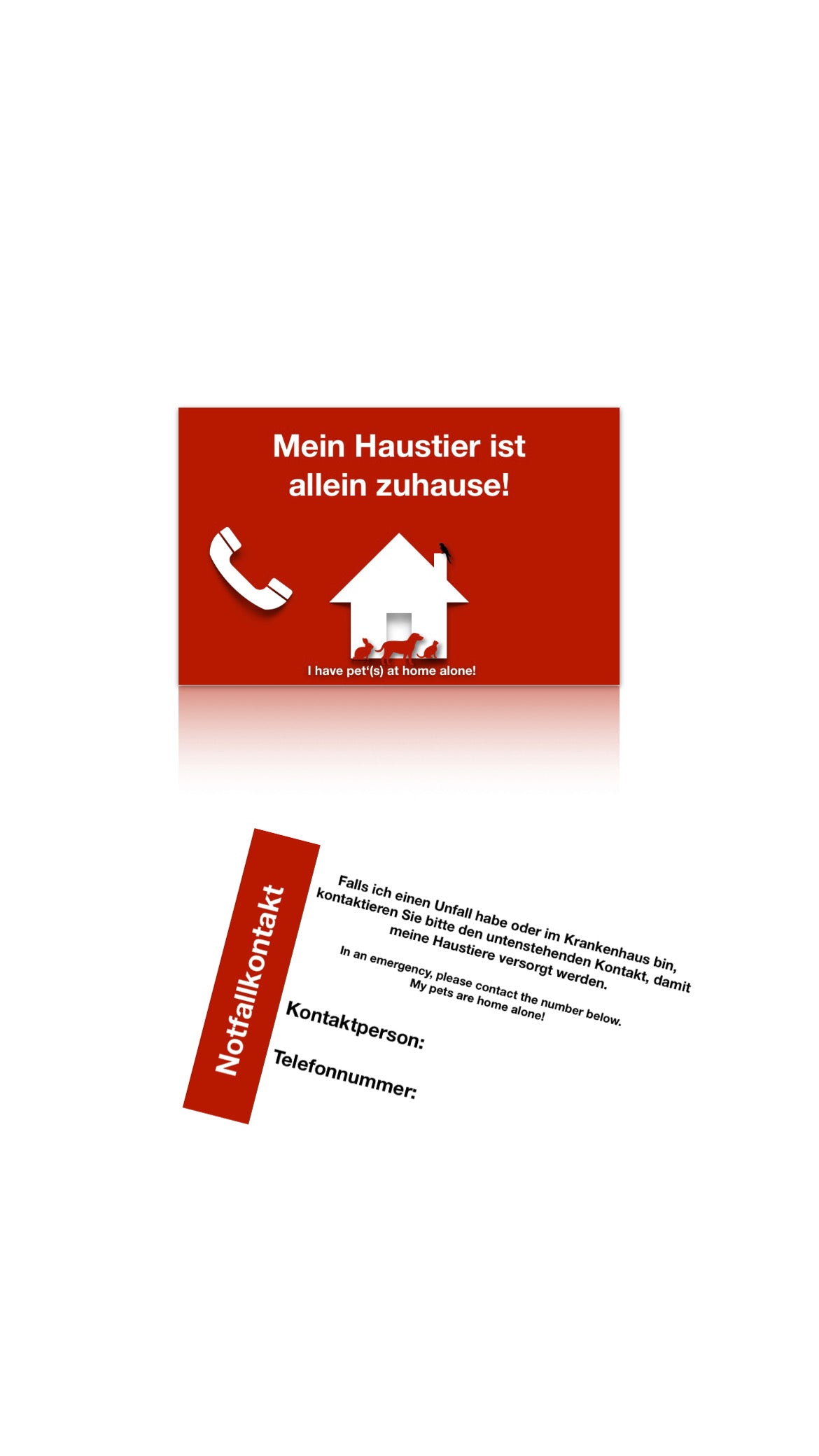 Notfallkarte für Haustierbesitzer