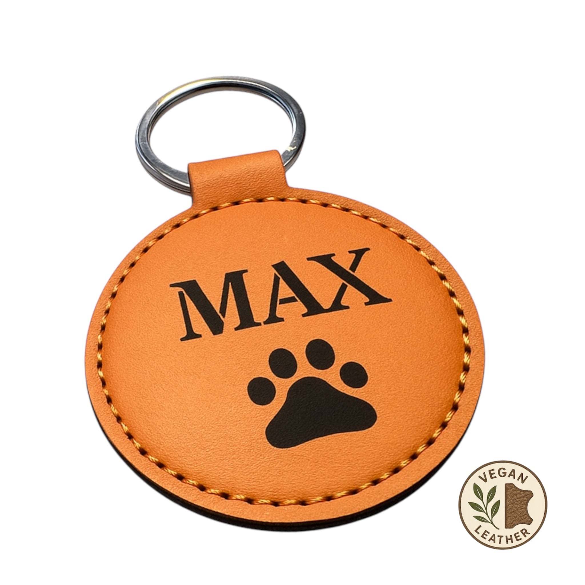 Leder Hundemarke Rund mit kostenloser Gravur in Braun und Rot verfügbar. Nur 1-3 Tage Lieferzeit.